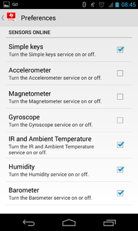 TI Sensor Tag Screenshot 1