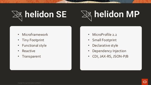 Différences entre Helidon SE et MP (Source : Site officiel Helidon)
